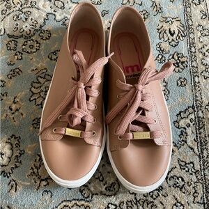 Women's Tan Lace-Up Platform Sneakers